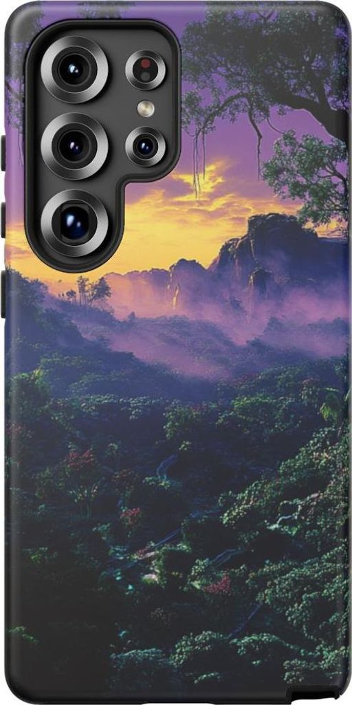 Surrealer Dschungel-Sonnenuntergang – Handyhülle Kompatibel mit Galaxy S25 Ultra