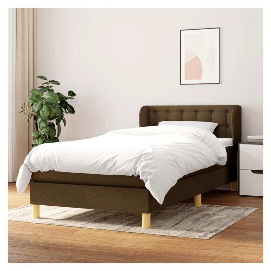 Lattenrost mit Matratze, Dunkelbraun, 80 x 200 cm, Plattformbett mit Lattenhalter, einfache Montage, für Schlafzimmer, Erwachsene