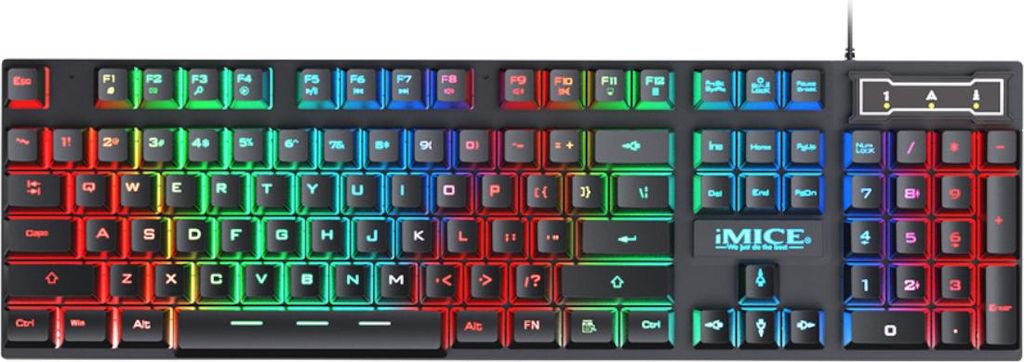 Tastatur USB, LED Beleuchtung, 104 Tasten, Ergonomisch, RGB Hintergrundbeleuchtung, Multimedia, PC & Laptop, Hochwertige Verarbeitung