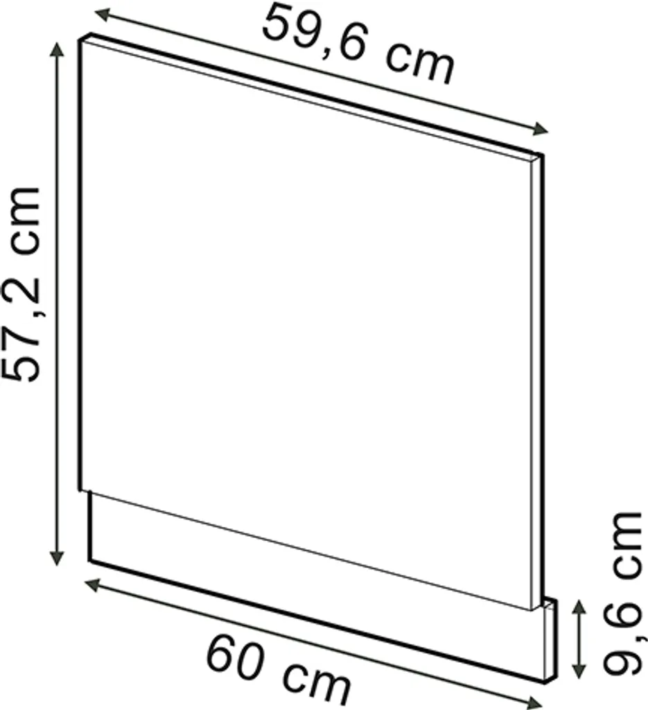 Kit Frontale Lavastoviglie 60 cm Vicco R-Line Calcestruzzo Nero DIY - 2