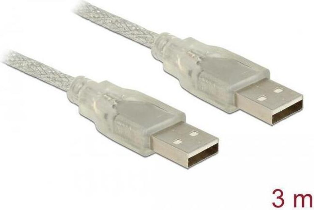DELOCK USB Kabel A -> A St/St 3.00m transparent