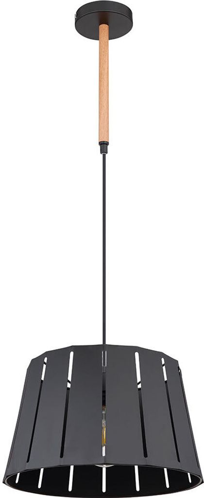 RGB LED Pendelleuchte, schwarz braun, App Steuerung, D 35 cm