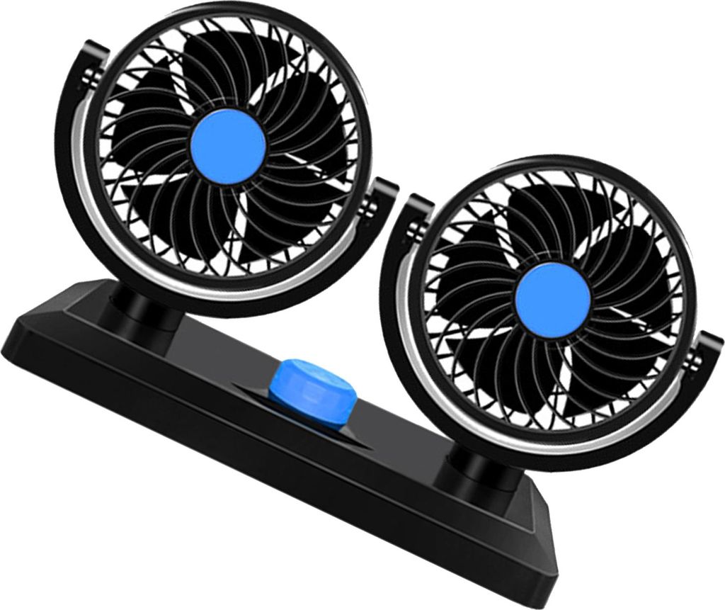 Dvouhlavý USB ventilátor pro přístrojovou desku automobilu Obrázek produktu 