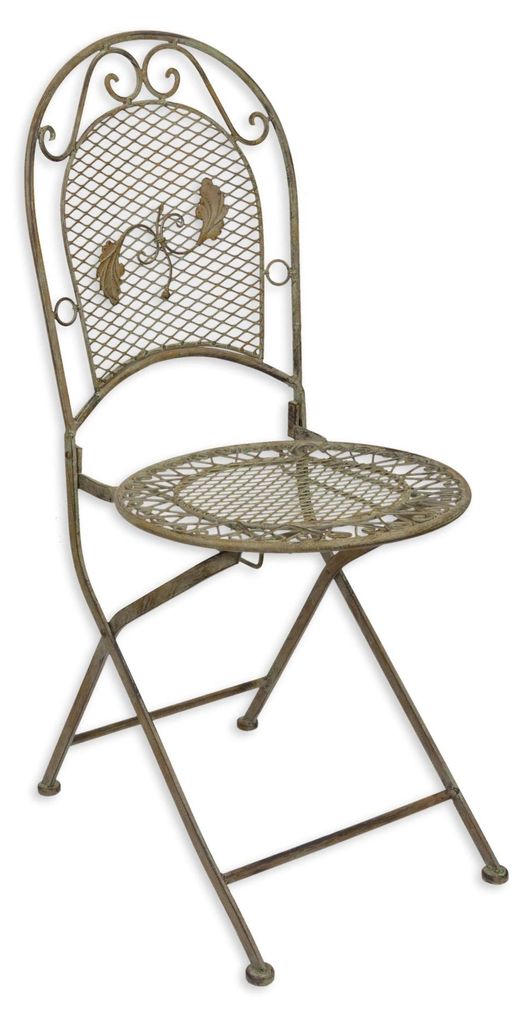 Gartenstuhl Klappstuhl verwittert grün Replikat Retro Design Dekoration