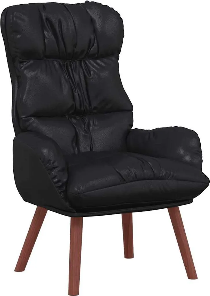Fauteuil de relaxation noir pour coin lecture et salon 69 x 74 x 93 cm
