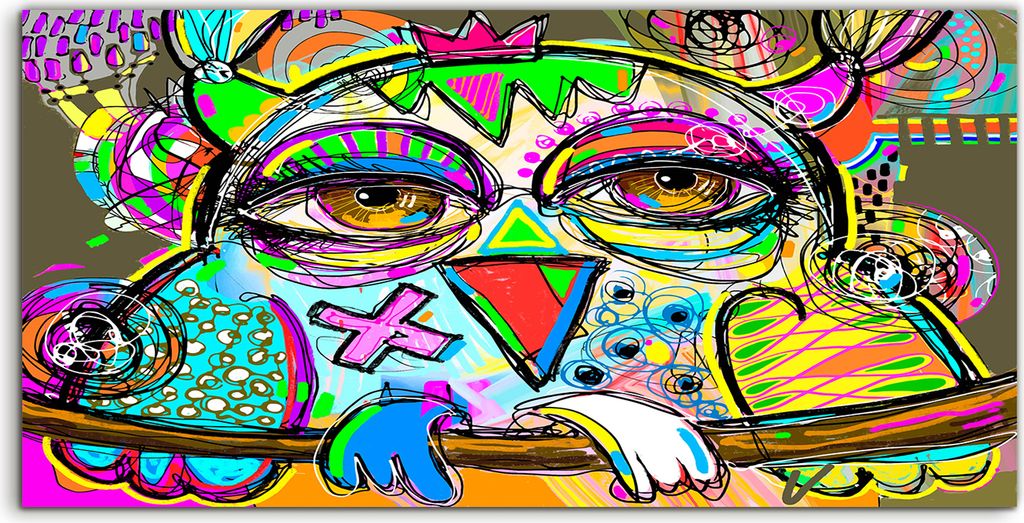 Coloray Spritzschutz aus Glas 140x70 Wandkunst Küchenrückwand abstrakte digitale Malerei Kunst