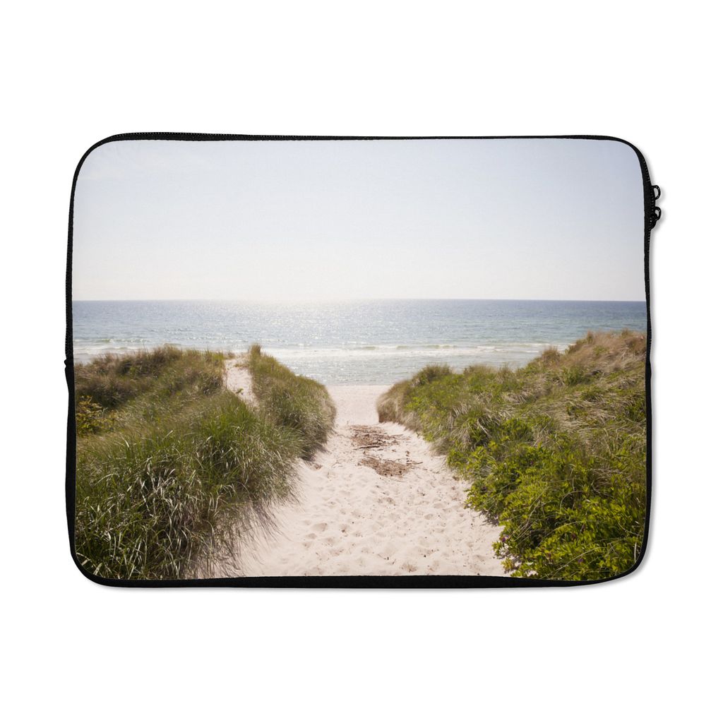 MuchoWow Laptop Hülle 13 Zoll Meer - Strand - Grün Laptoptasche - Laptophülle - Sleeve - Rundumschutz