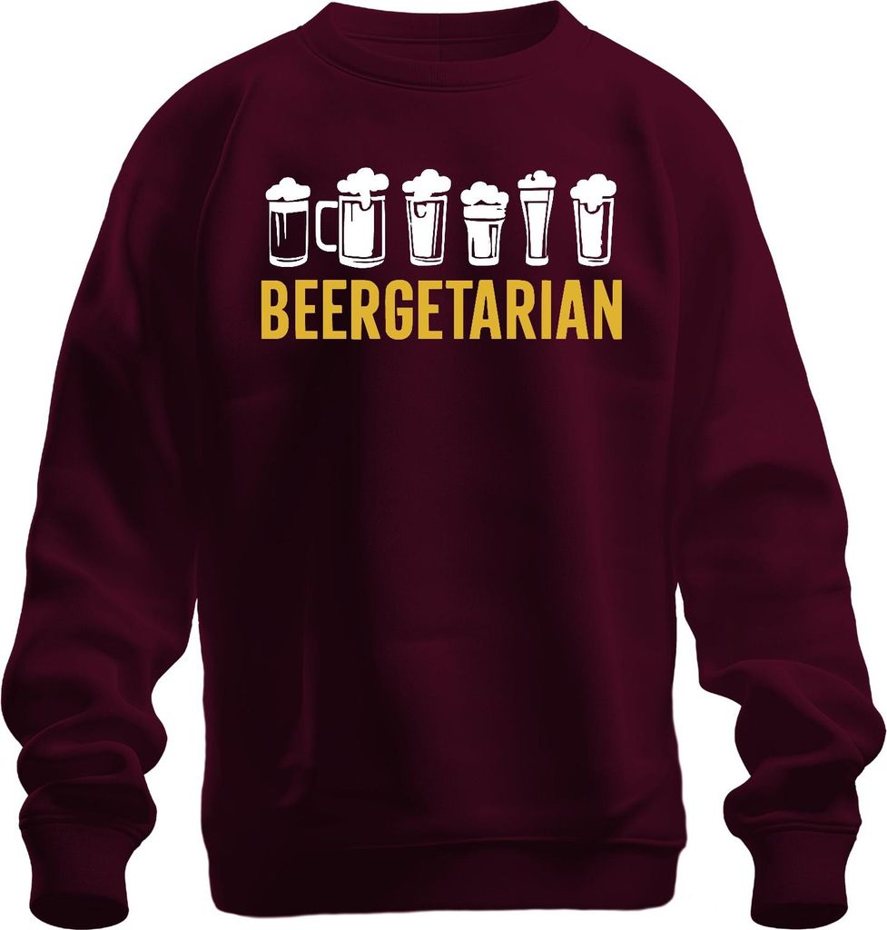 Beergetarian Bierliebhaber Geschenk Bierfan Craftbeer Kneipe Uni Sweatshirt Pullover, Burgundy, M