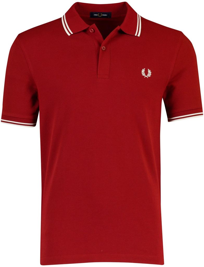 Fred Perry Poloshirt rot 2-knöpfig normale Passform