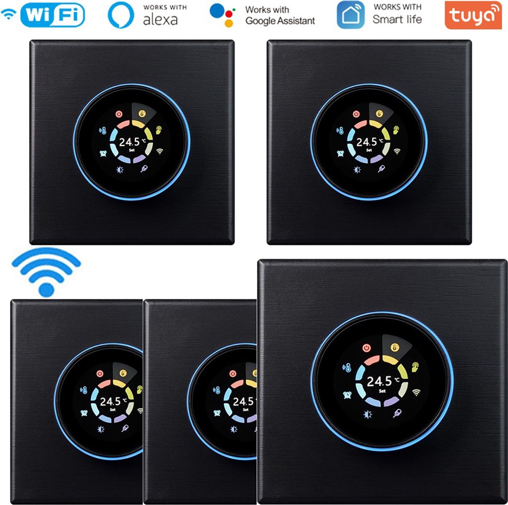 5X Tuya Wifi-Digitalanzeige, intelligenter Raumthermostat , fuer 5A Warmwasserbereitung Fussbodenheizung Thermostat Wandthermostat, kompatibel mit ...