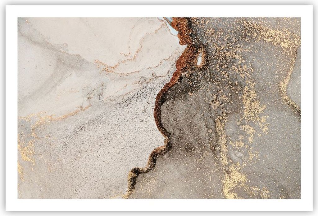 Poster - Poster ohne Rahmen - Stein Sand Abstraktion - 91,5x61 cm - Wand Bild - Wanddeko - Wandbilder - Kunstposter - Wandposter - Bilder - Kunstdr...