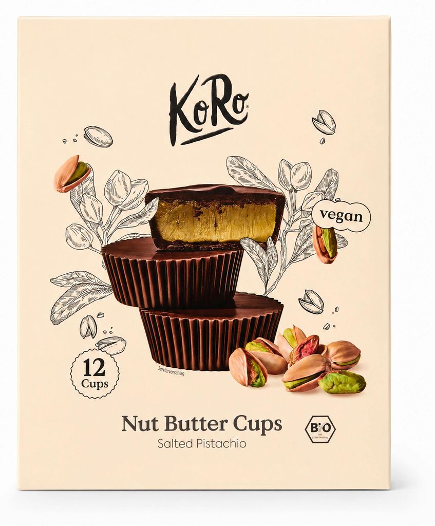 KoRo I Geschenkbox  Nut Butter Cups Salted Pistachio | 12 x Produktbild 