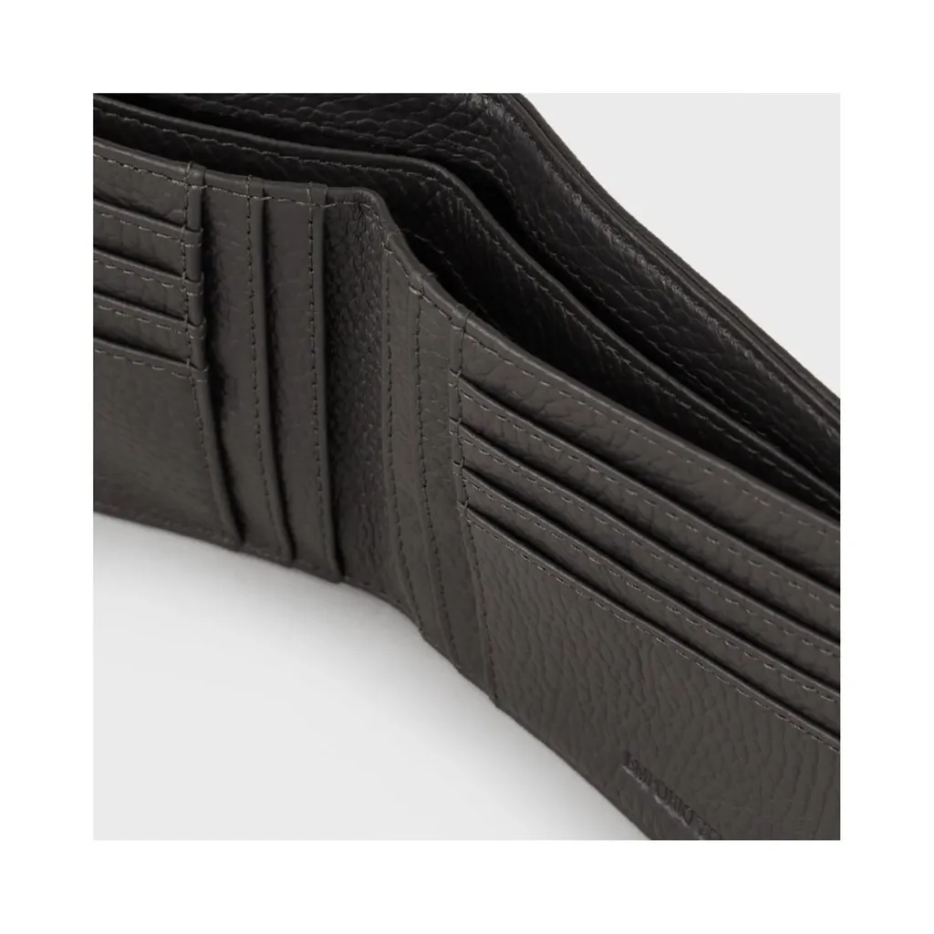 Portefeuille pour homme Armani en cuir véritable noir - Modèle Luxe - 6