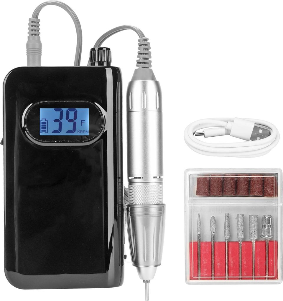 40000 U/min Nagelfräsmaschine mit Rechts- und Linkslauf zur Wärmeableitung – Elektrische Nagelschleifmaschine,black