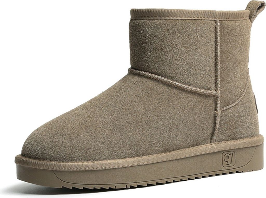 ASKSA Damen Kurzschaft Schneestiefel Warm Gefuettert Stiefeletten Mini Rutschfeste Stiefel, Khaki, Groesse: 35