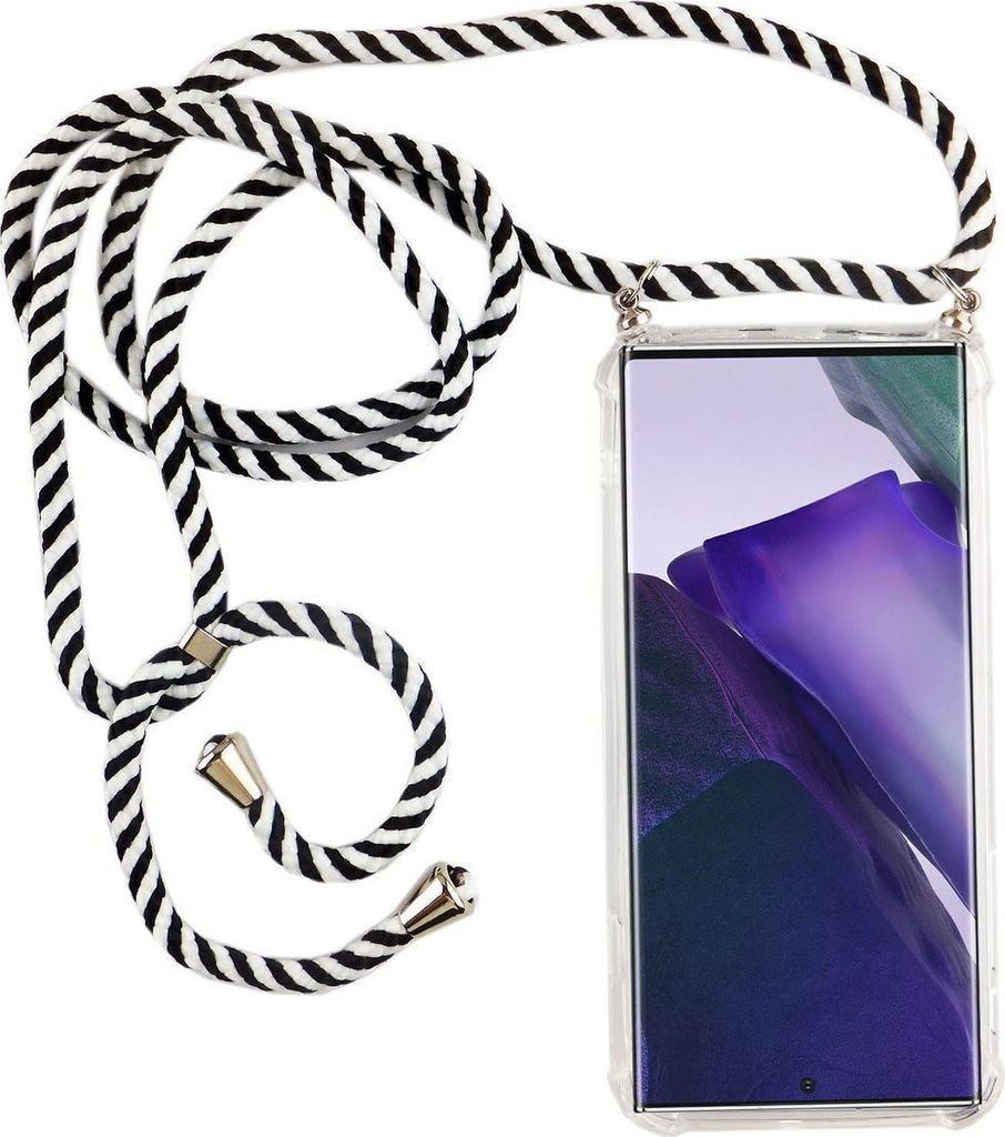 Handykette für Samsung Galaxy Note 20 - Smartphone Necklace Hülle mit Band - Schnur mit Case zum umhängen in Schwarz