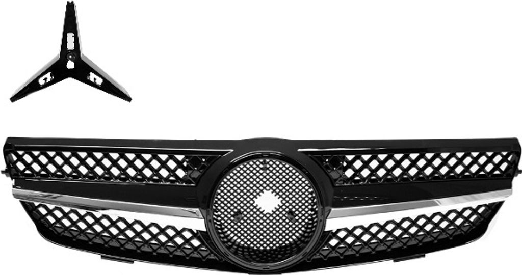 Mercedes CLK W209 C209 Kühlergrill Waben Front Grill Schwarz Chrom Bj Mopf 05-09