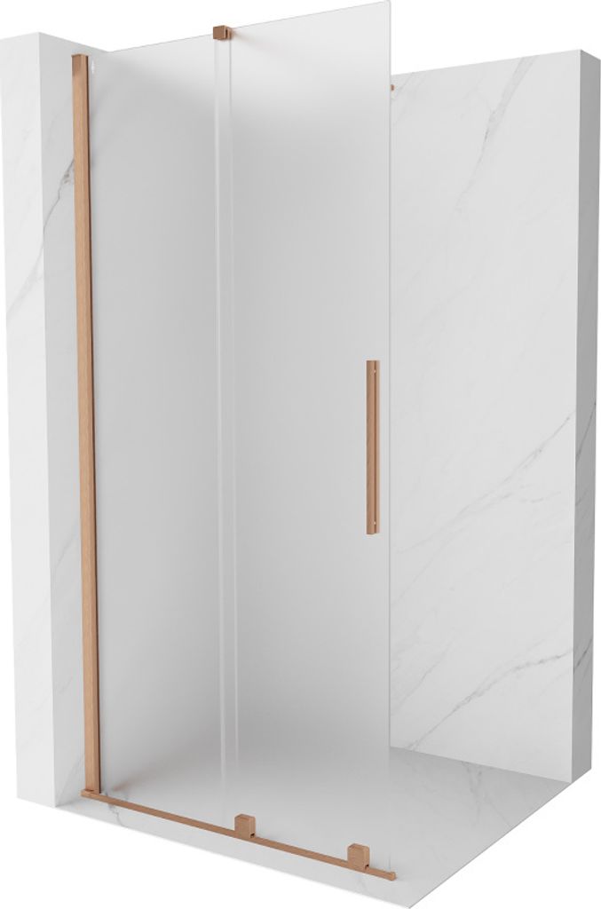 Mexen Velar Duschwand Walk-in 85 x 200 cm, satinierte 8 mm, gebürstetes Messing - 871-085-000-33-65