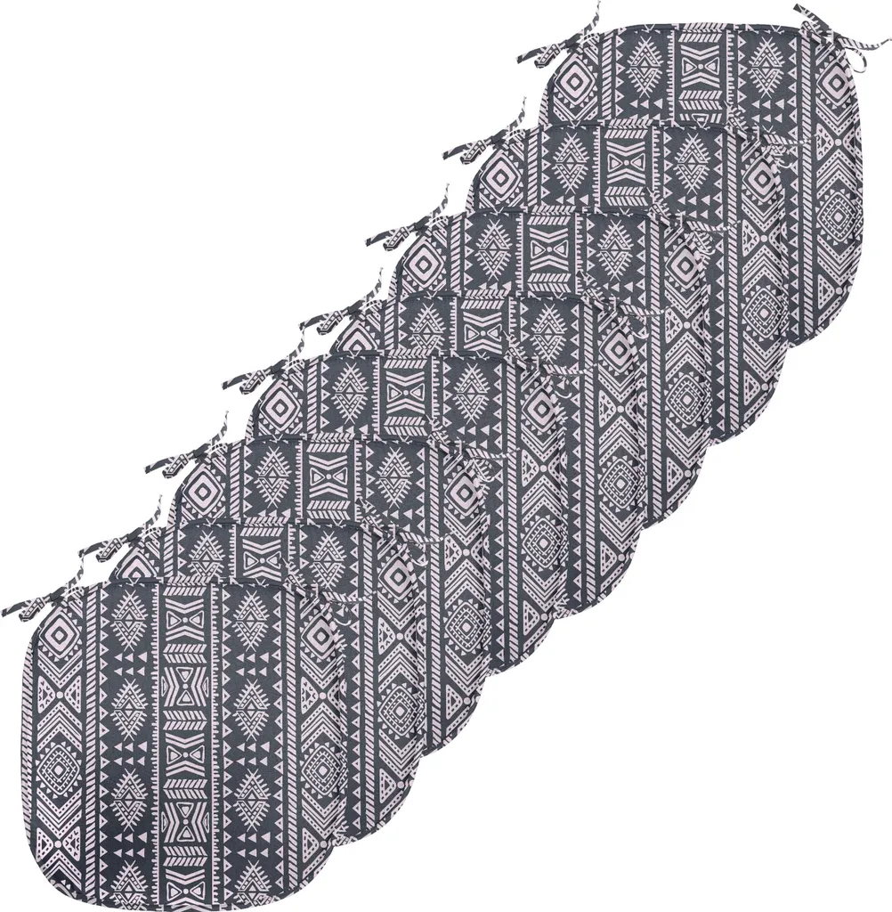 Coussin de Chaise Anti-Tache et Antidérapant 40x40cm Lot de 8 Bleu Blanc