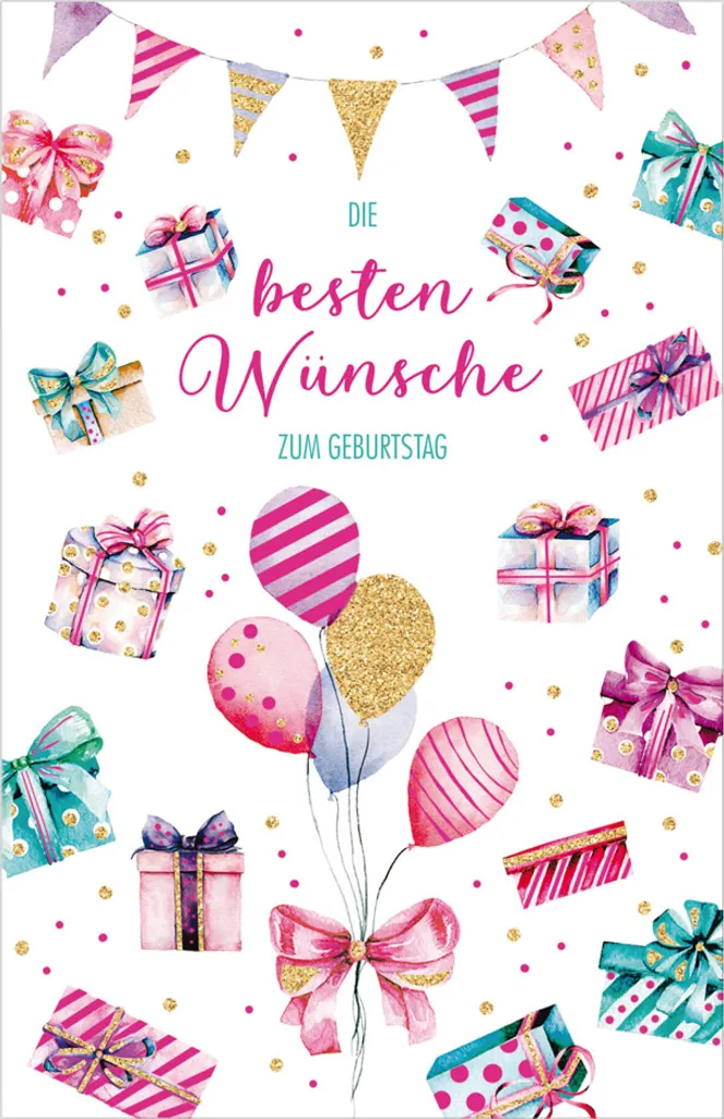 SUSY CARD 40058009 Carte d'anniversaire Wish and Bloom Cadeaux 11x17cm
