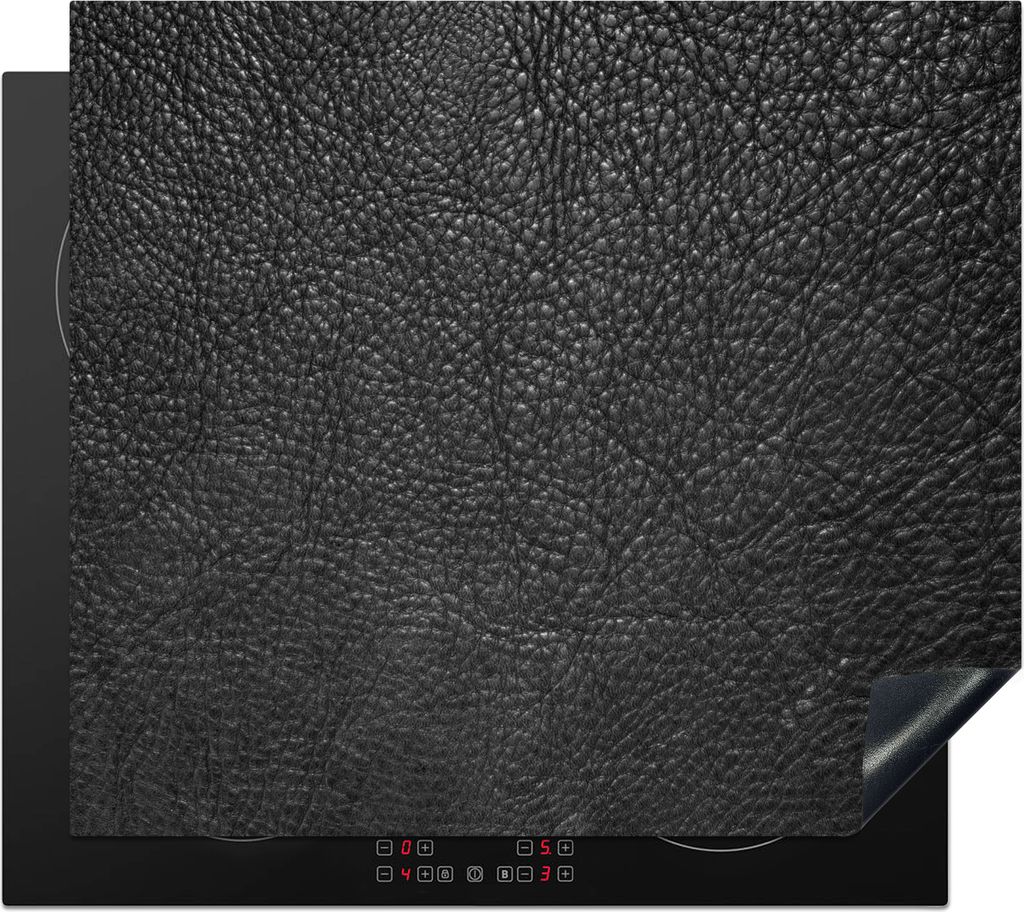 KitchenYeah Herdabdeckplatte Leder - Braun - Textur - Design - Lederoptik , 58x51cm, Küche Deko, Ceranfeld Herdabdeckung, Abdeckplatte fùr Koch...