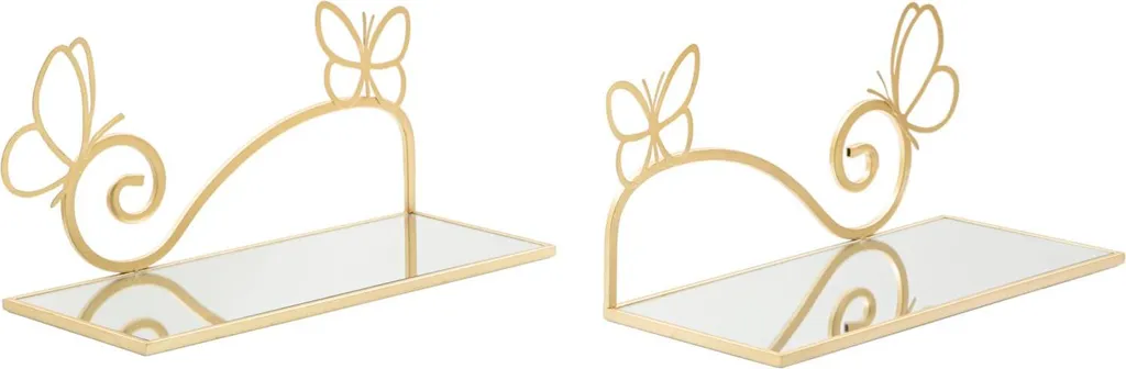 Étagère murale pour habiller un mur vide papillon doré