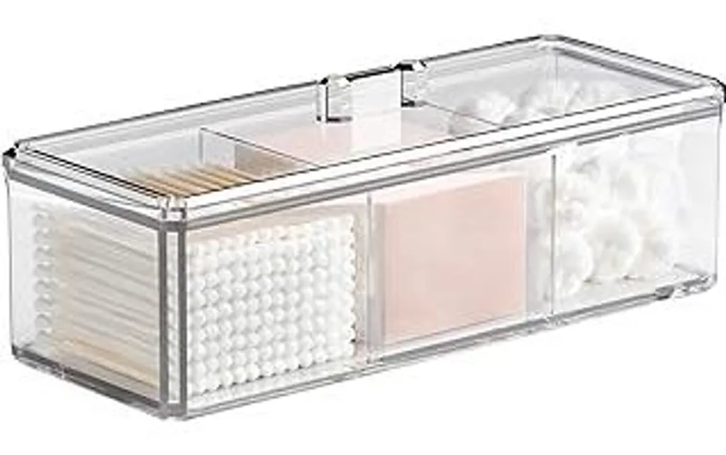 Organizer Cosmetici Trasparente PAVSTINE: Contenitore Trucchi con Coperchio