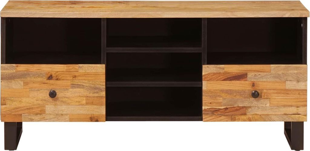 "Dezember-Aktion" TV-Schränk Corona Braun 100 x 33,5 x 46 cm - Massivholz Mango - CD- & DVD-Regale LL2157