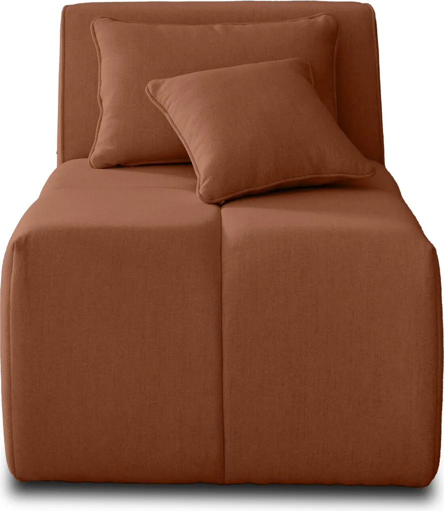 Lisa Design Caracas - Module d'assise en tissu terracotta coloris Rouille