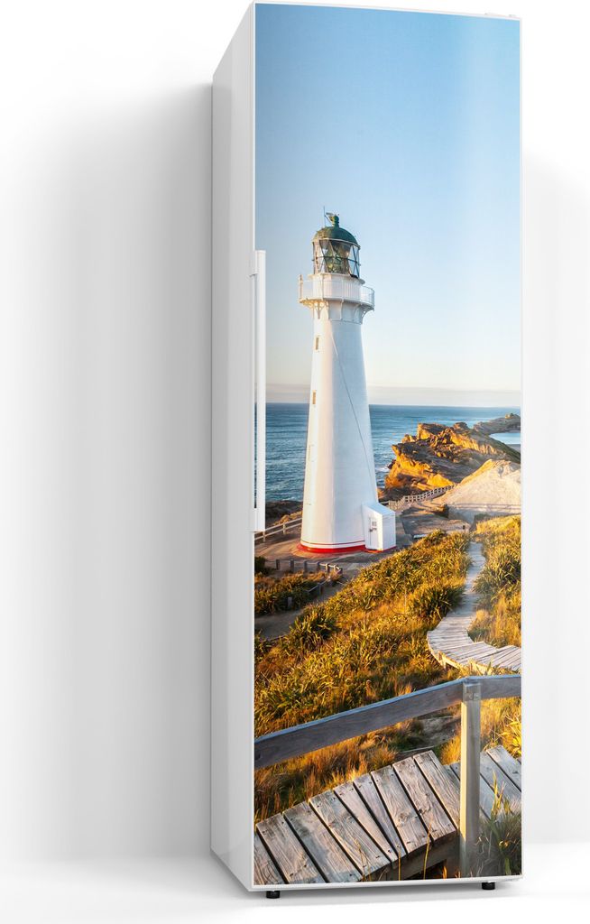 DEQORI Magnetmatte Kühlschrank beschreibbar 60x190 cm 'Leuchtturm Idylle' Magnetfolie