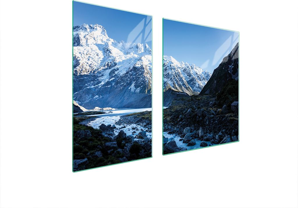 Glasplatte und Schneidebrett 100x52 Top