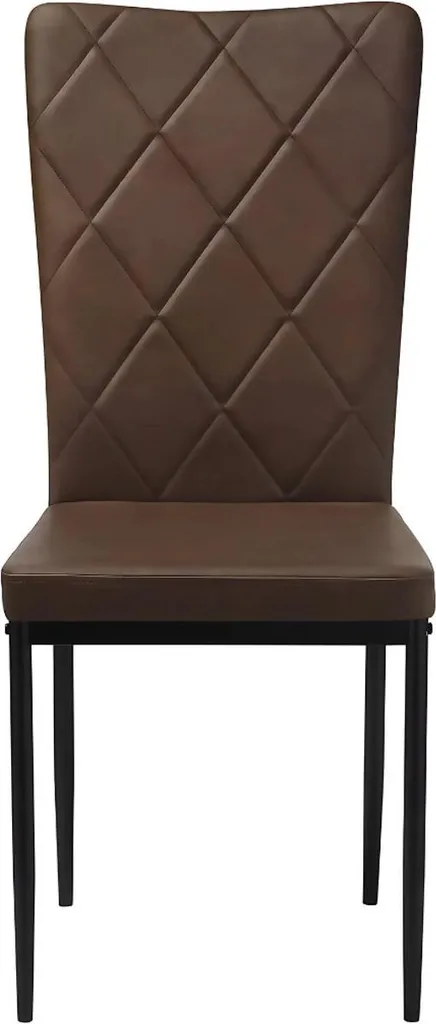 Chaise salle à manger pivotante cuir marron dossier haut Delio lot 4