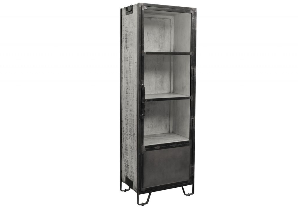 MASSIVMOEBEL24 | Vitrine 60x40 Manguier laqué Gris HEAVY Image du produit 