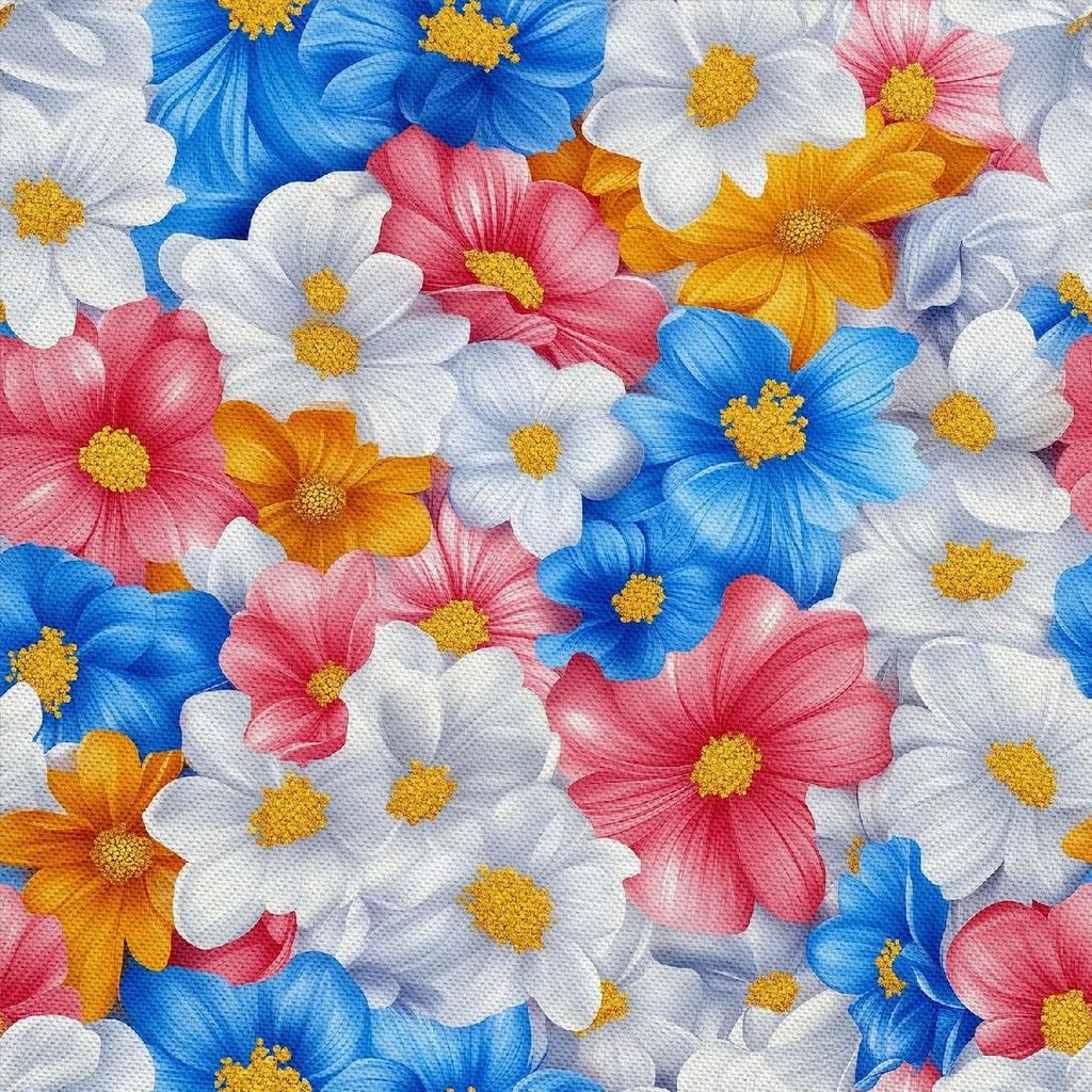OUTDOOR DEKOSTOFFE OXFORD - Motiv Bunte Blumen | DX18074