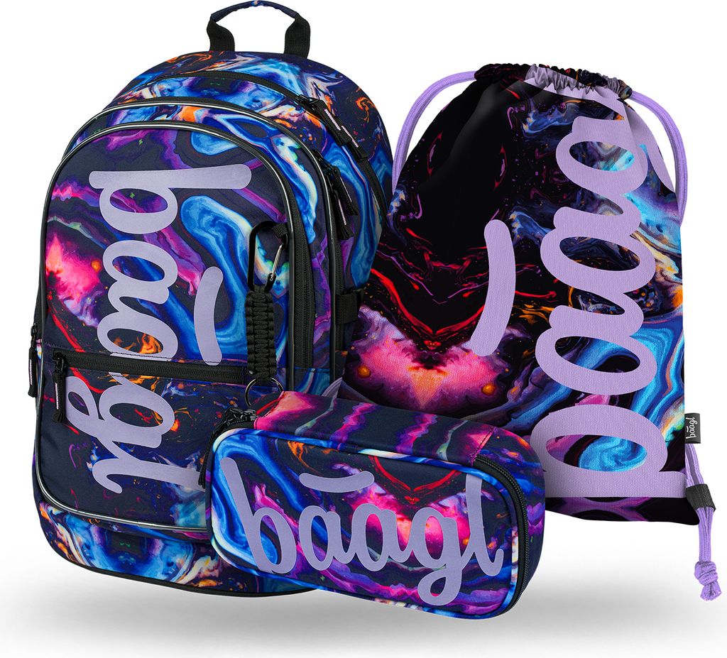 BAAGL Core Marble Rucksack-Set 3tlg: Rucksack, Produktbild 1