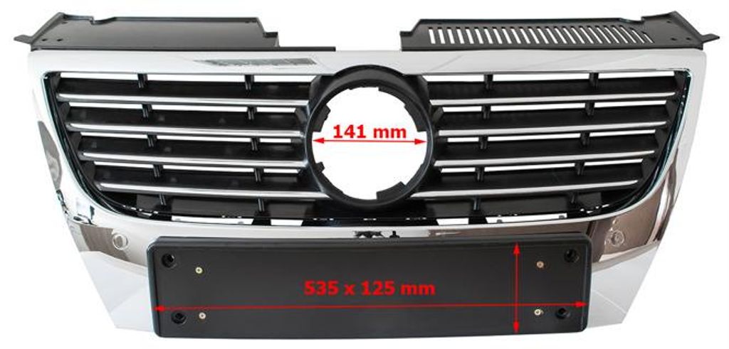 Kühlergrill Sportgrill Gitter Grill Chrom PDC für VW Passat 3C B6 + Variant 05 – Produktansicht