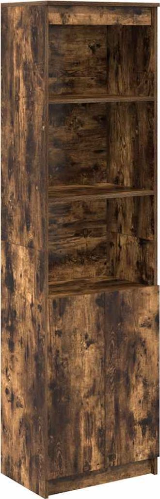 Highboard Räuchereiche 50x35x180 cm Holzwerkstoff