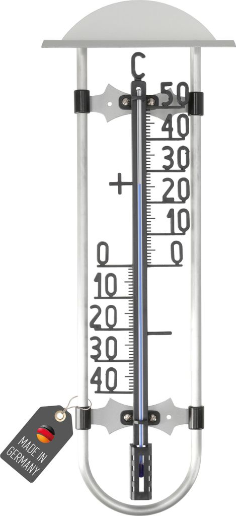 49cm Außenthermometer mit Alurahmen und Gartenthermometer Produktbild 