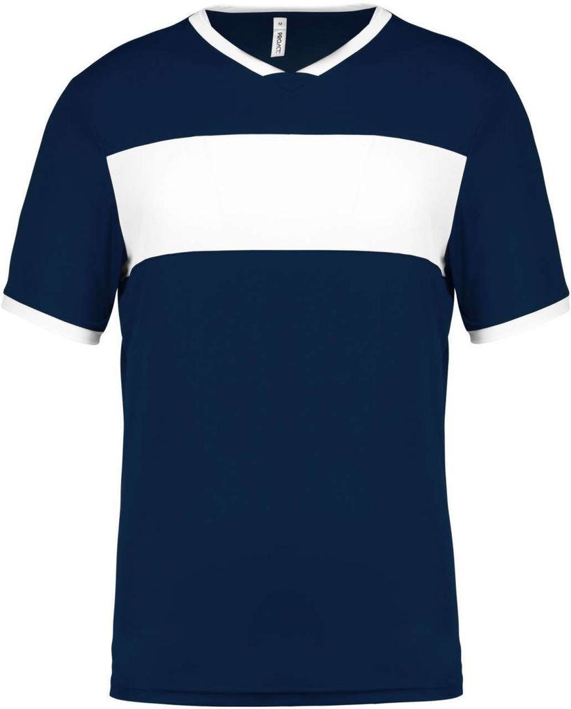 Proact Herren Sport T-Shirt Baumwolle Rundhals Kurzarm Shirt Slim Fit, Größe:3XL, Farbe:Sporty Navy/White