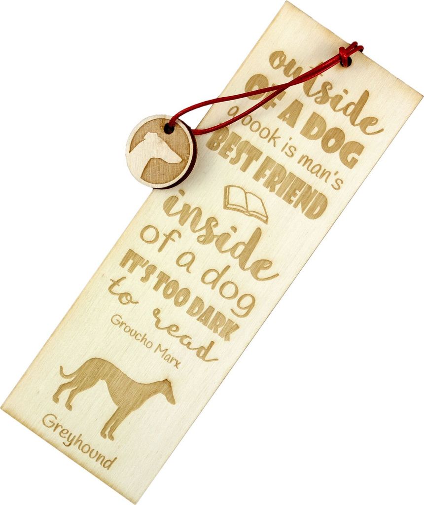 Greyhound, Grosser Englischer Windhund - Lesezeichen mit Hund, personalisiertes Lesezeichen, Geschenk für Bücherwurm von der Marke Art-Dog