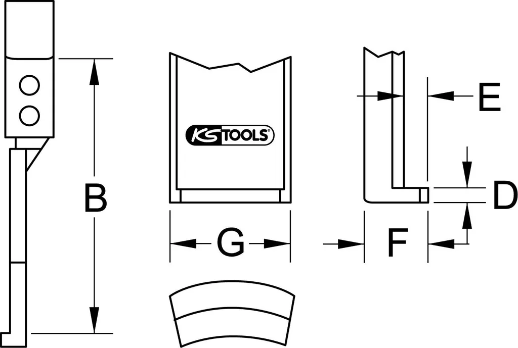 KS TOOLS 615.4304 Gancio per Estrattore 200 mm Acciaio Professionale - 2