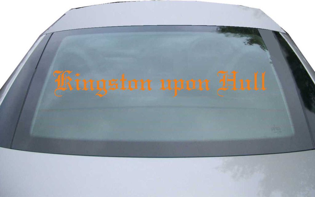 Indigos UG - Aufkleber Heckscheibe & Motorklappe DE6637 - orange - 600x75 mm - Kingston upon Hull - Auto Scheiben Fenster Heckklappe Tuning Racing ...