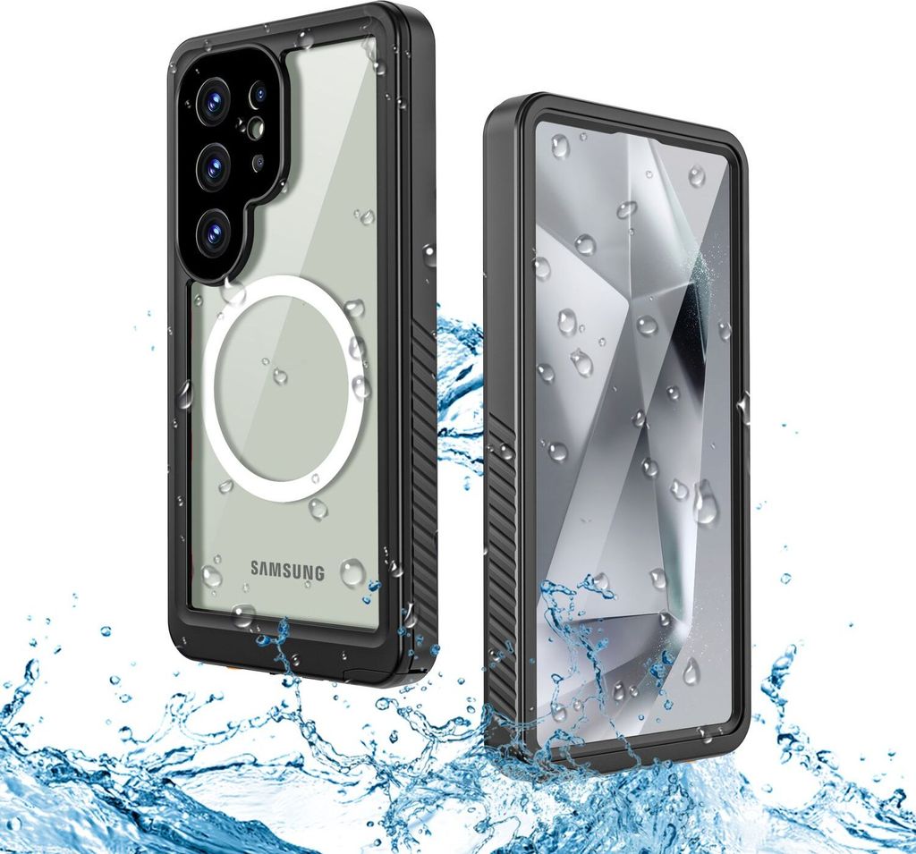 Für Samsung Galaxy S25 Ultra 5G MagSafe Grad Full Body Wasserdichte Schutz Handy Tasche Schwarz