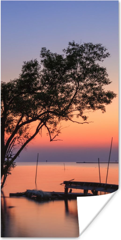 MuchoWow Poster Baum und romantischer Sonnenuntergang Ko Tao in Thailand 75x150 cm - Dekoration für die Wände