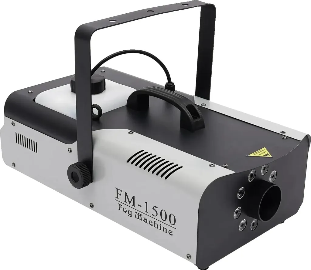 Machine à fumée LED 3-en-1 coloris noir avec télécommande longue portée