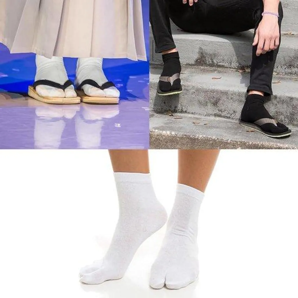 Chaussettes tabi en coton à bout fendu unisexe - Pack multicolore
