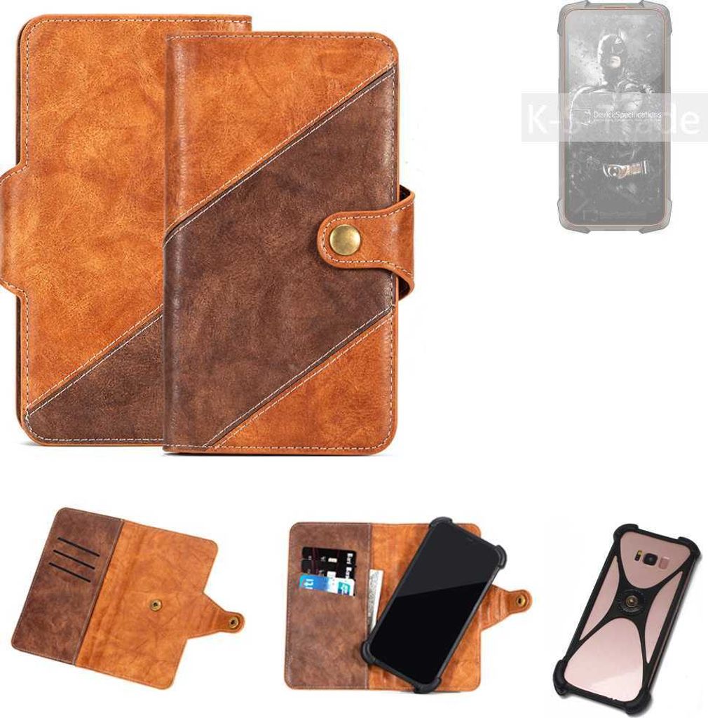 K-S-Trade Handyhülle Schutzhülle Bookstyle Case Wallet-Case kompatibel mit Cubot KingKong 5 Pro Cover Klapphülle Kantenschutz Smartphone