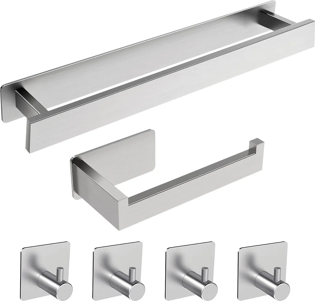 Porte-serviette de bain adhésif en inox pour optimiser votre rangement