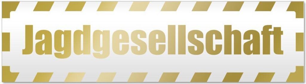 Kiwistar Jagdgesellschaft gestreift Magnetschild Schild magnetisch - 60cm Gold - Magnetfolie für Auto PKW Kfz