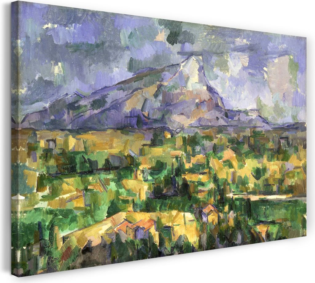 Leinwandbild (100x70cm): Paul Cézanne - Mont Sainte-Victoire, echter Holz-Keilrahmen inkl. Aufhänger, handgefertigt in Deutschland